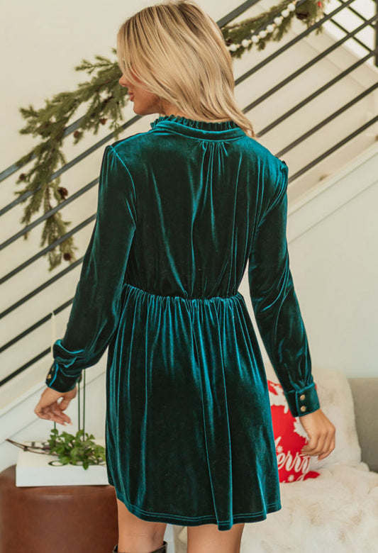 Green Velvet Dress