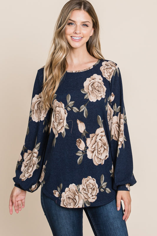 Floral Puff Sleeve