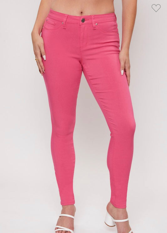 Pink Hyper-Stretch Skinny Pants