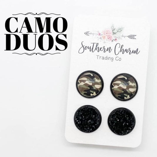 12mm Camo & Black in Black Settings